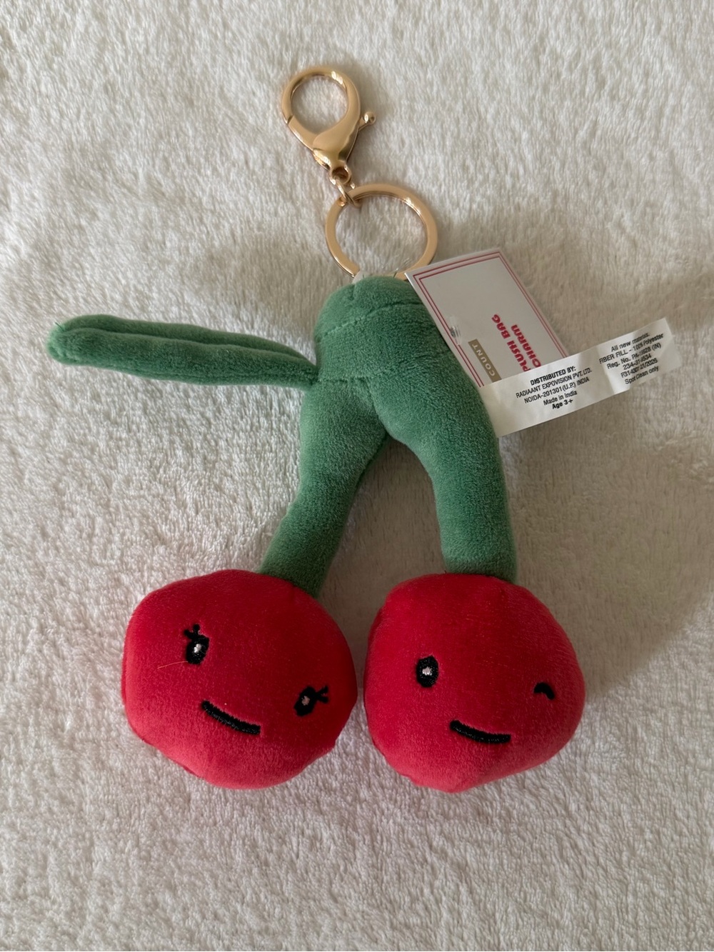 NWT Target Bullseye Cherries Plush Bag Charm